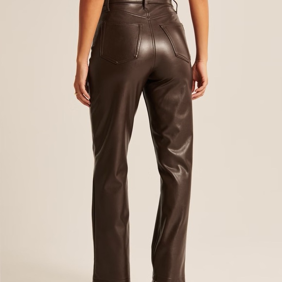 abercrombie curve love leather 90s straight pants - Picture 4 of 8